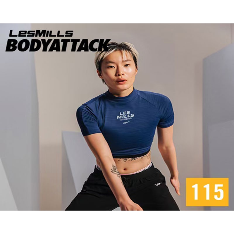 Hot Sale LesMills Q1 2022 BODY ATTACK 115 releases New Release DVD, CD & Notes